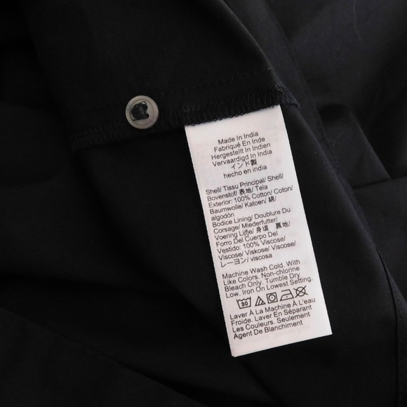 NWT!! J. CREW Hyacinth Dress Smocked Cotton Poplin Black Midi Pockets Small Tall - Picture 15 of 16